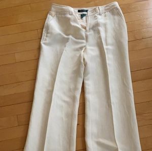 Wide leg linen pants, Ralph Lauren, cream white